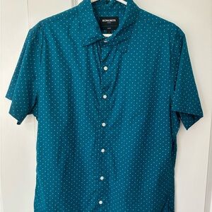 Bonobos Teal Polka Dot Shirt